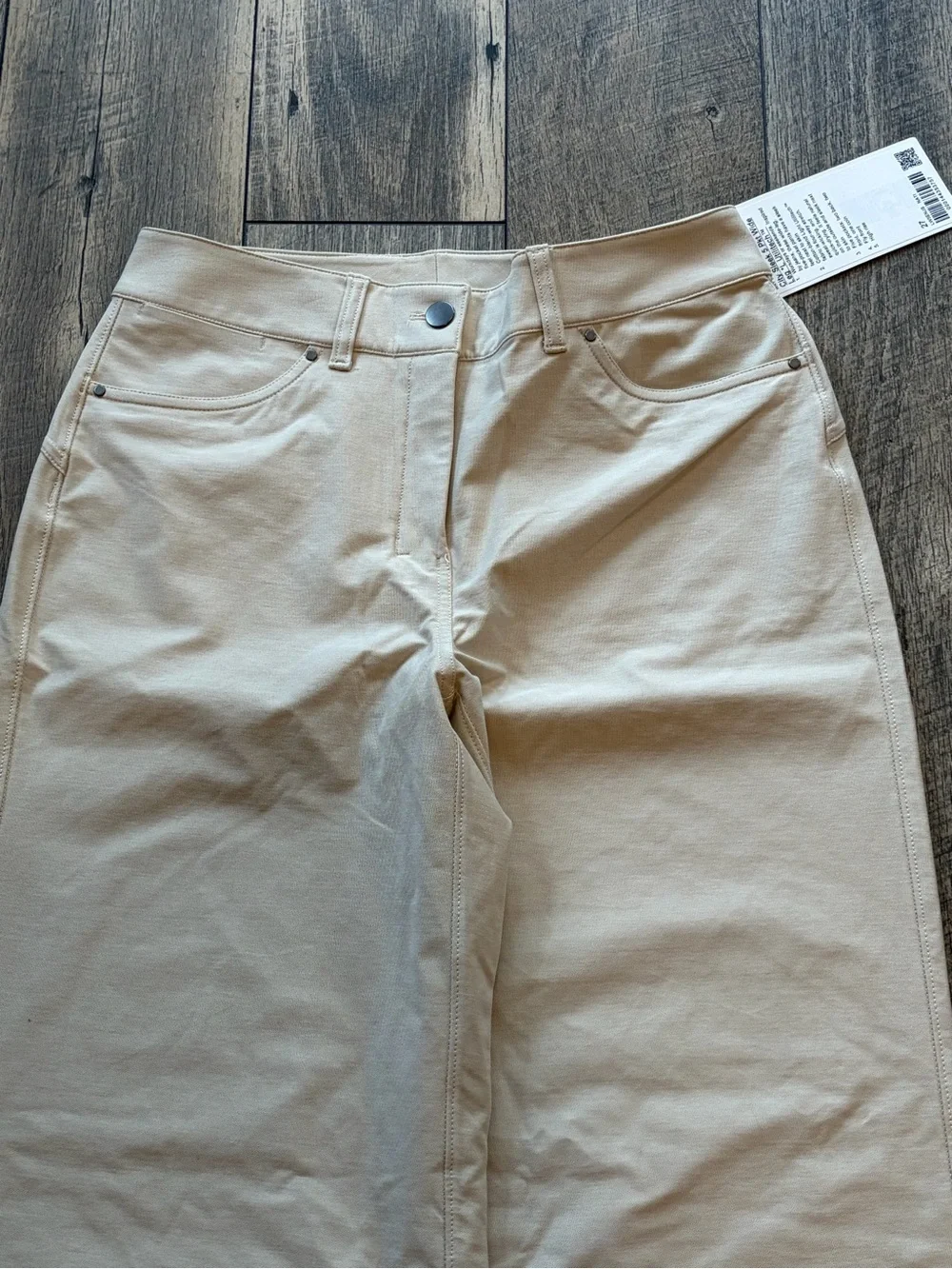 NWT Lululemon City Sleek 5 Pocket Wide-Leg High-Rise Pant Natural Ivory size 27